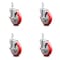 Service Caster 5 Inch Red Poly Wheel Swivel 3/4 Inch Square Stem Caster Set with Brake SCC SCC-SQ20S514-PPUB-RED-TLB-34-4 - alternate 2